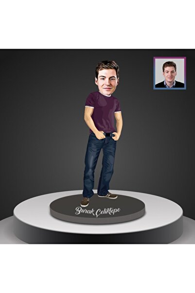 EJOYA Kişiye Özel Karikatürlü Ahşap Biblo 93154