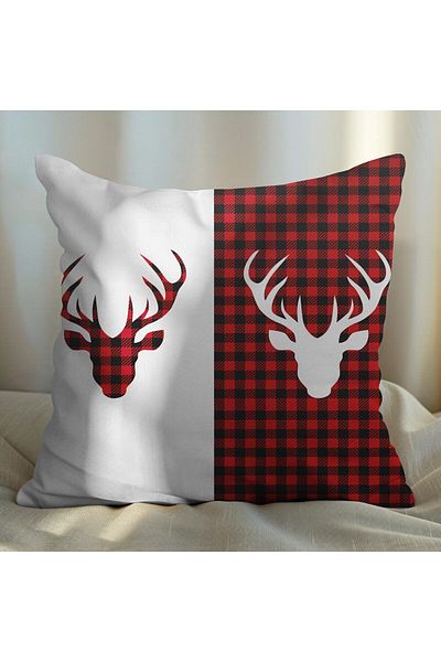 EJOYA New Year 2-piece Deer Designed Pillow Set - Special Plaid, 45cm, 113607