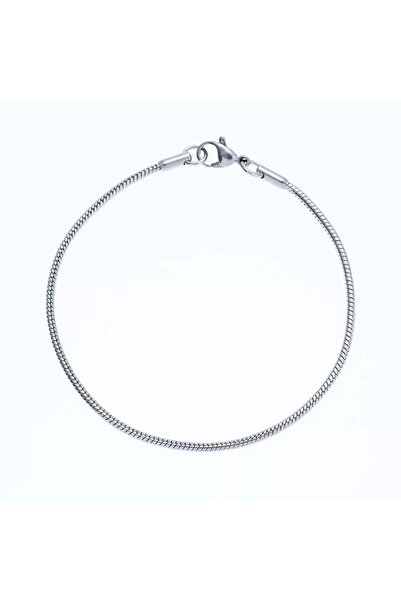 ESJ Paslanmaz Çelik Italyan Yılan Zincir Unisex Bileklik 2 Mm 18cm Mt817