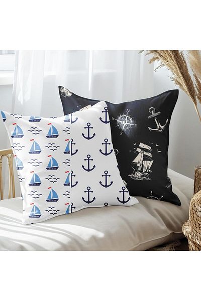 EJOYA 45cm Sailor Design 2-piece Pillow and Throw Pillow Set - 113532