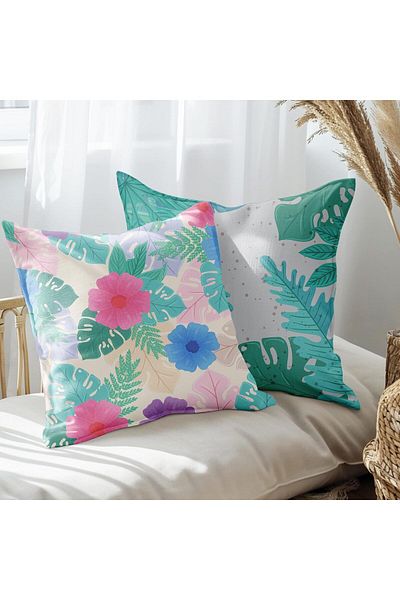 EJOYA 45cm Floral Design 2-piece Pillow and Throw Pillow Set - 113425