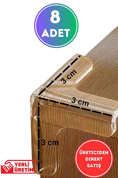 WAPPA 8 Pcs Baby Kids Elderly Corner Guard Glass Table Marble Clear Edge Protector for Coffee Table Furniture