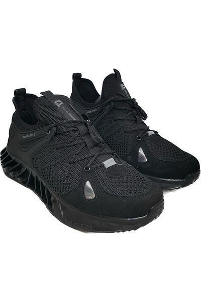 PLARIUM Pantofi sport pentru bărbați, negri, cu talpă ultrasoft, pantofi sport