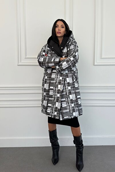 Weyeze Oversize Double-Sided Hooded Puffer Coat Ad-K50458Lnw