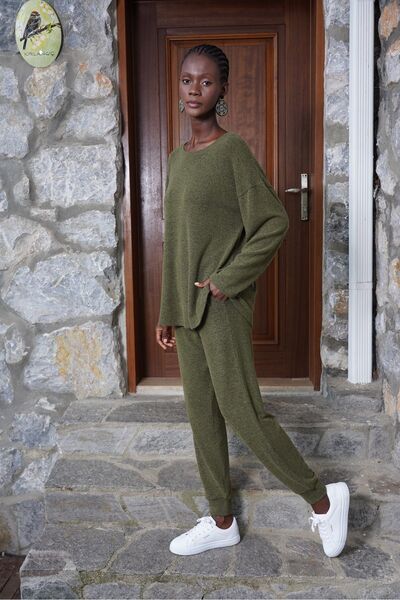 LOUP DORE Large Size Women's Trousers Set with Pockets