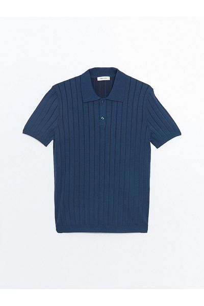 LC Waikiki Men's Striped Polo Collar Sweater - Short Sleeve
