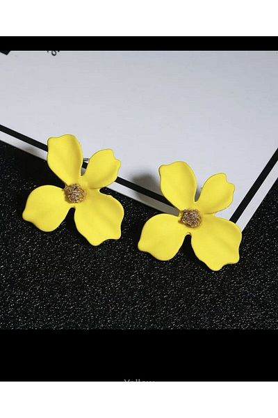 Arescollection FLOWER MOTIF A QUALITY WOMEN'S EARRINGS WITH STEEL BACKS