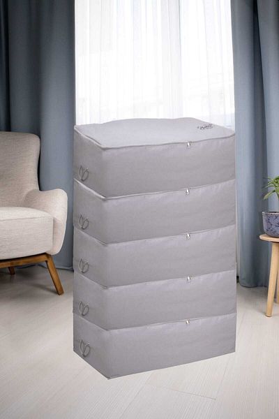 Textile sweet 5 τεμαχίων Mega Size Grey Organizer κάτω από το πάτωμα 74x46x22