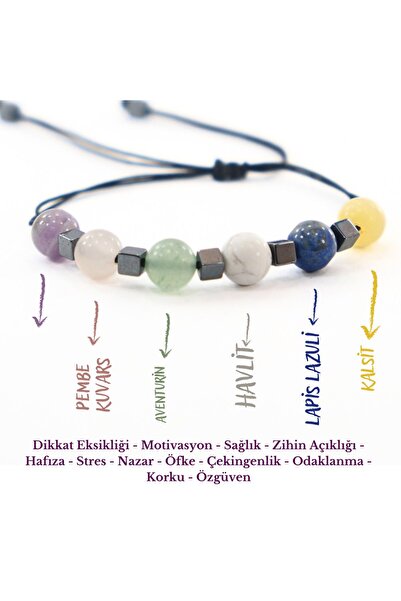 Mina Souvenir سوار الطالب من الحجر الطبيعي - نقص الانتباه (التحفيز - الإجهاد ...