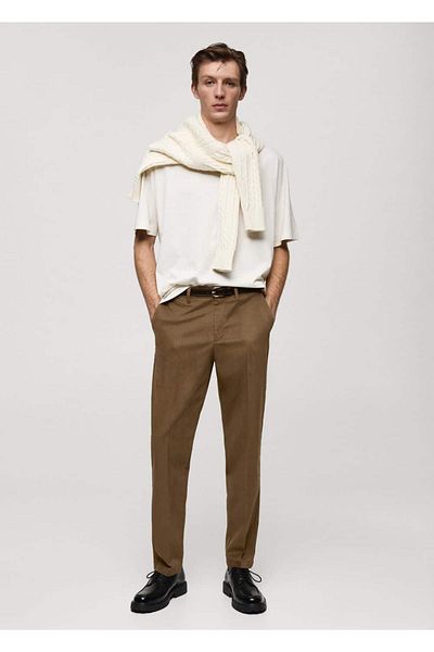 MANGO Man Regular Fit Cotton Trousers