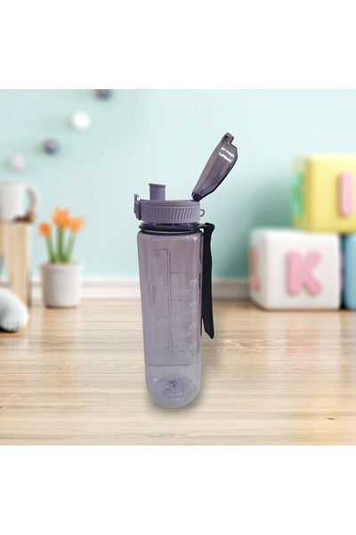 AHİR TİCARET 1000 ml Motivational Transparent Athlete-Student Water Bottle