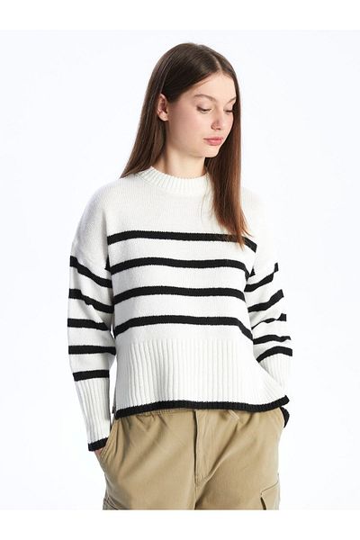 LC Waikiki Striped Crew Neck Long Sleeve Women's Knitwear Sweater
