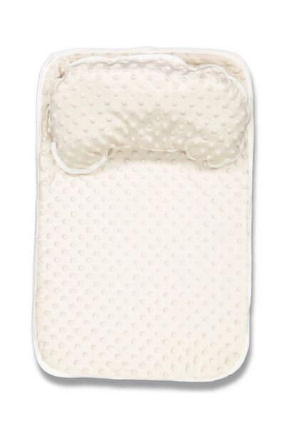 Juuta Bebişş Nohut Desen Alt Açma Seti-krem Not.ürün 2parçadır Yastık Ve Alt Açma.