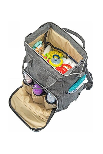 Resmo Bebek Atta Çantası Anne Bebek Bakım Çantası Trend Gri