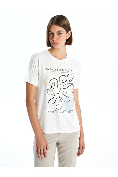 LC Waikiki Women's - Crew Neck Printed Short Sleeve T-Shirt