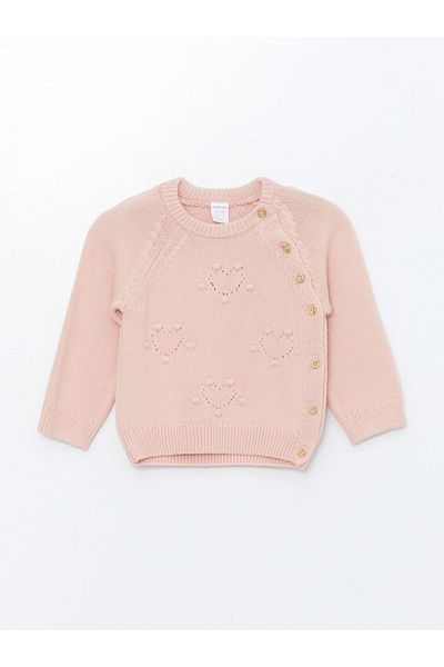 LC Waikiki Lcw Crew Neck Long Sleeve Baby Girl Cardigan and Trousers Set of 2