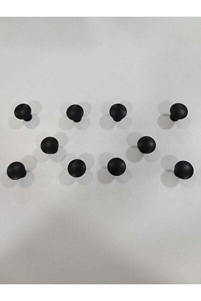 Sima Flat Button Matte Black Furniture Drawer Cabinet Handle 10 Pcs