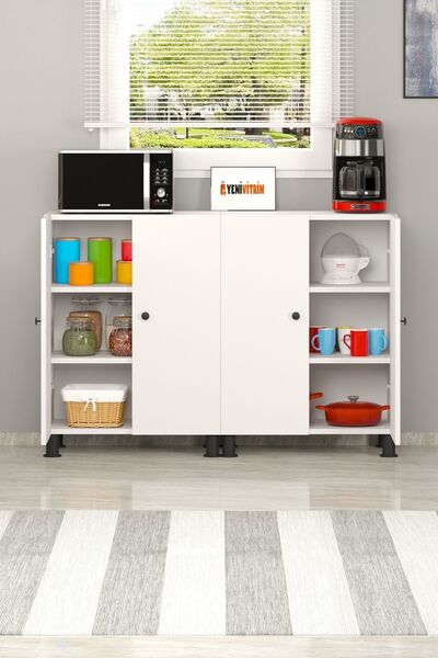 Yeni Vitrin Çok Amaçlı Beyaz Kiler Banyo Balkon Ayakkabılık Dolabı