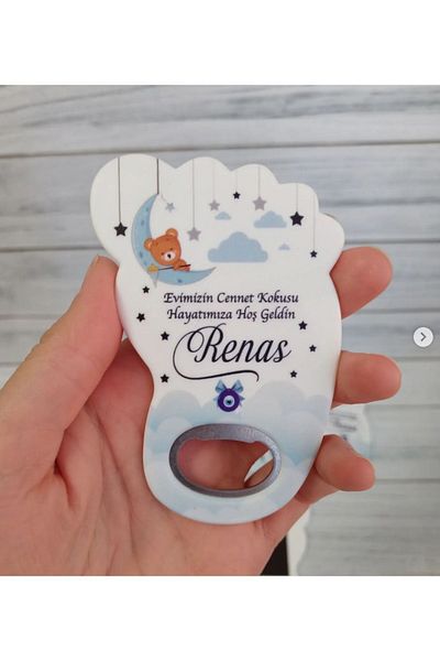 onuratasarlat 25 Pieces Newborn Foot Magnet - Teddy Bear Model for Birthday, Circumcision, Engagement and Promise