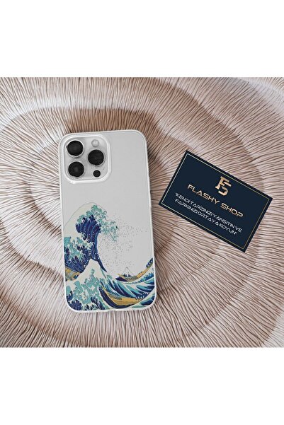 Flashy Shop حافظة شفافة بتصميم موجة كاناجاوا العظيمة المتوافقة مع هاتف Redmi 13C