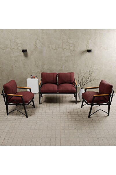 MB GARDEN FURNITURE Simetri Model, Balkon, Bahçe, Cafe, Metal Koltuk Takımı, ...