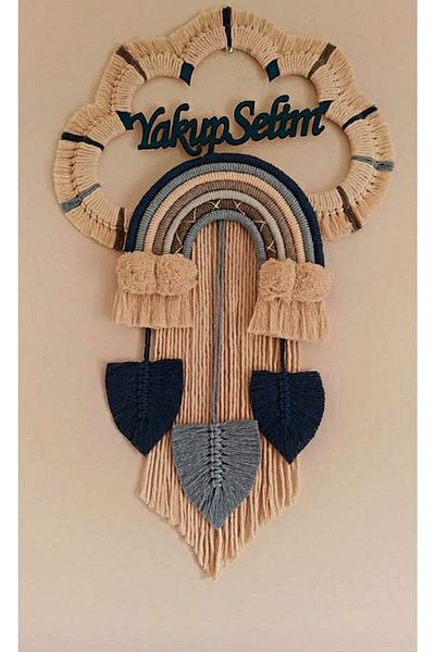 Makrome Ornament pentru ușă pentru bebeluș