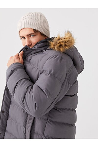 LC Waikiki Herrenmantel mit Kapuze in Standardform