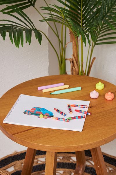 printkonsept كتاب رسم كبير للمدرسة - 2 منظر طبيعي 35*50 سم، 2 غطاء كرتوني حلزوني 15 ورقة