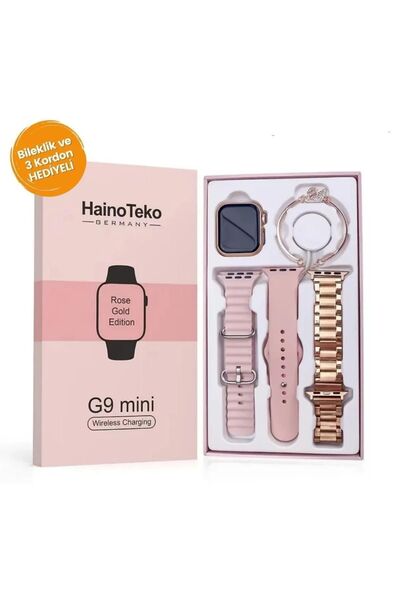 MRSTEKNOLOJI Smart Watch G9 mini plus 41mm Kadin akilli saat 3 Kordon Ve Bile...