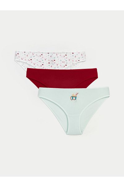 LC Waikiki Pachet de 3 chiloți bikini cu model