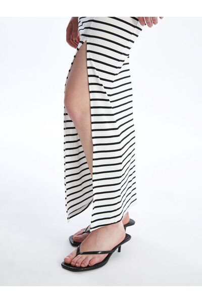 LC Waikiki Gestreifter Slim-Fit-Damenrock