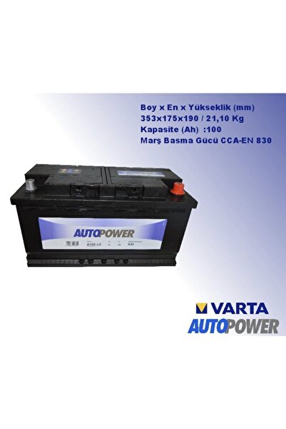 Varta 12v 100 Ah 830 En Autopower Akü