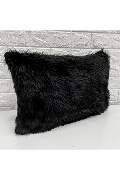 YILMAZHOME Λούτρινο ριχτάρι μαξιλαροθήκη - Μαύρο