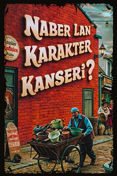 Hayal Poster Naber Lan Karakter Kanseri Retro Ahşap Poster (20x30)
