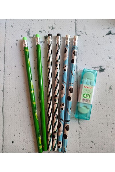 senacacollection مجموعة من 7 أقلام وممحاة - قطع مريح