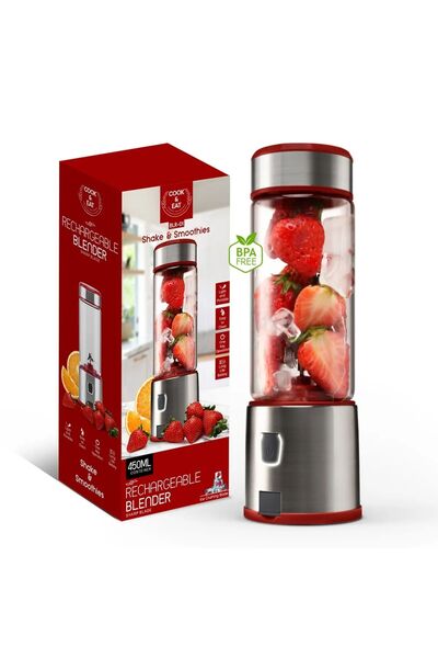 solutions technology Şarjlı 450 ml 6 Bıçaklı Paslanmaz Çelik Buz Kırabilen Ki...