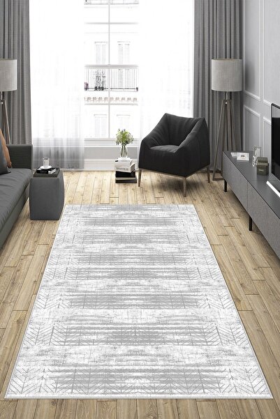 Hevia Home Kaymaz Tabanlı Yıkanabilir Baskılı Halı Yolluk Oturma Odası Halısı