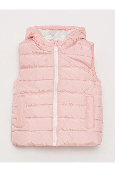LC Waikiki LCW Kids Vestă de bază pentru fete cu glugă roz