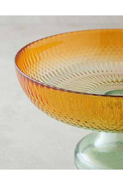 English Home Arina Bowl with Glass Legs 24 cm Green-Orange