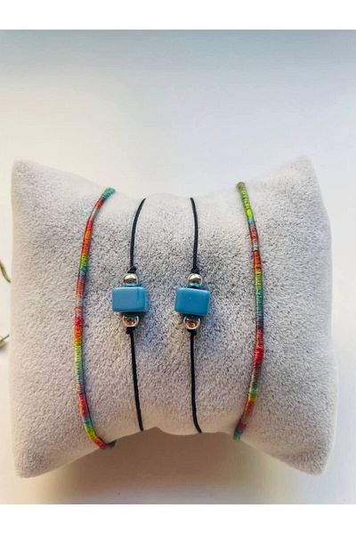 GALATA GIFT Friend Bracelet Set of 4, Pair, Bracelet, Two Lucky Bracelets as a Gift