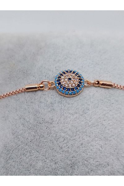 GALATA GIFT Turquoise Zircon Stone Steel Bracelet, Anti-Tarnish Bracelet with Elevator