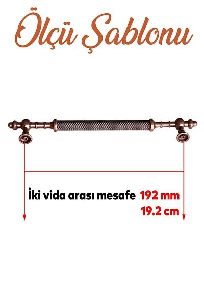 Badem10 Lemn de molid antic cupru antic metal 192 mm mobilier bucătărie sertar dulap dulap mâner mâner