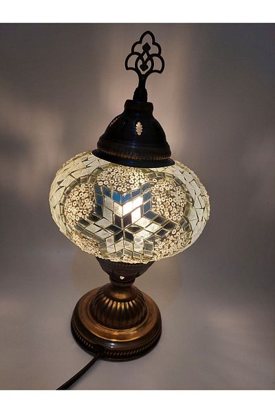 GALATA GIFT Mosaic Pattern - Decorative Table Lamp, 18cm Diameter