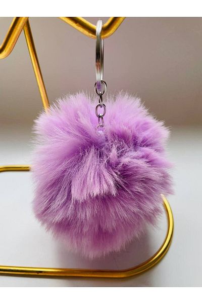 GALATA GIFT Pompom Keychain and Bag Accessory - Soft Furry Car Mirror Ornament