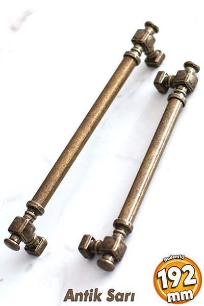 Badem10 Talas Antique Galben Plat Metal 192 Mm 19.2 Cm Mobilier Bucătărie Sertar Dulap Mâner Mâner