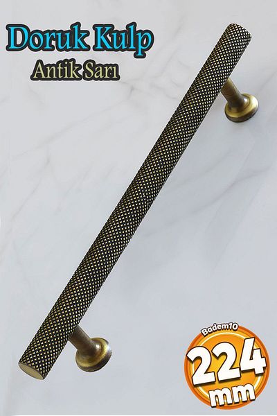 Badem10 Doruk (PREMIUM) 160 mm Mobilier din metal galben antic, sertar de bucătărie, dulap, mâner