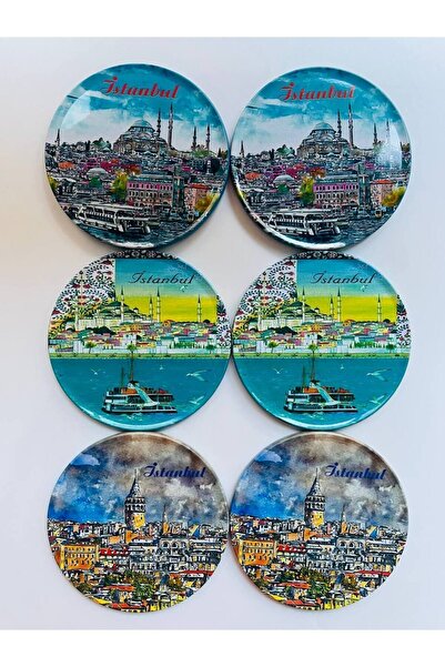 GALATA GIFT قاعدة أكواب مكونة من 6 قطع، كوستر، 6 قطع قاعدة أكواب من الفلين تح...