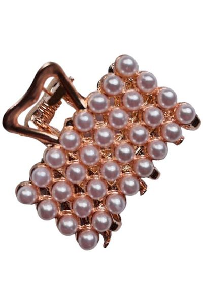 GALATA GIFT Agrafă de păr cu perle, auriu, metal, clemă, clemă de păr, clemă de fier solidă 5 cm