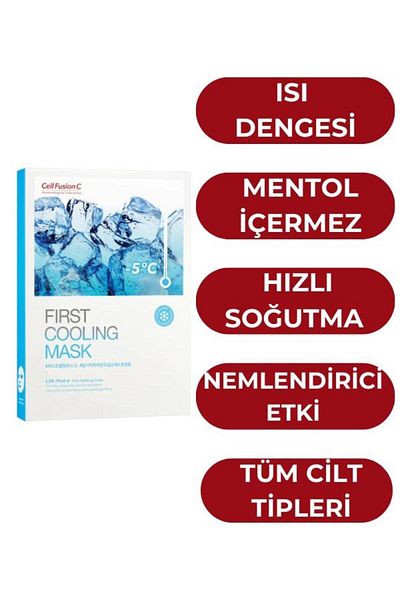 Cell Fusion C Post Alpha First Revitalizing Moisturizing Cooling Mask for All Skin Types 27g 5 Pieces