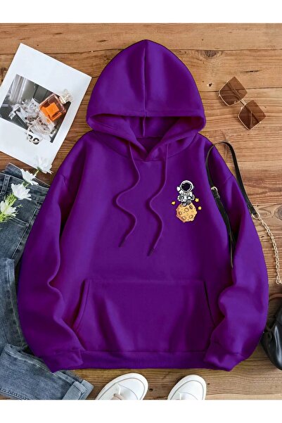 Altamira Γυναικείο φούτερ με στάμπα Galaxy σε μωβ στάμπα